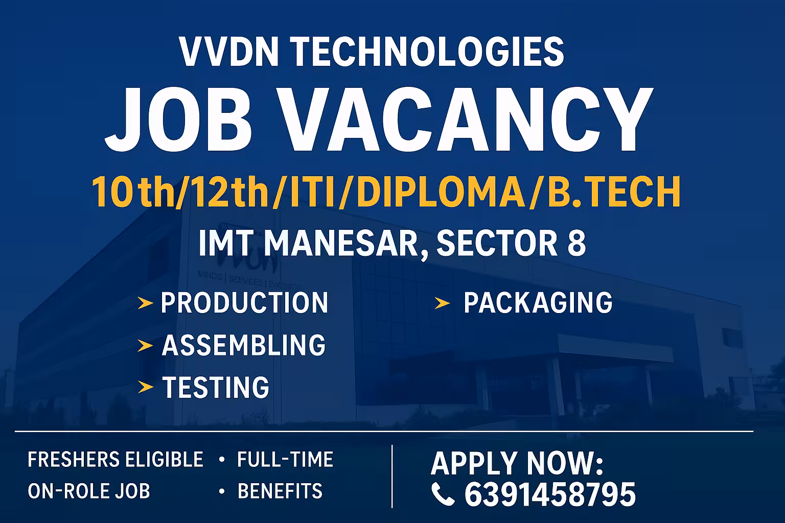 VVDN Technologies IMT Manesar Recruitment 2025